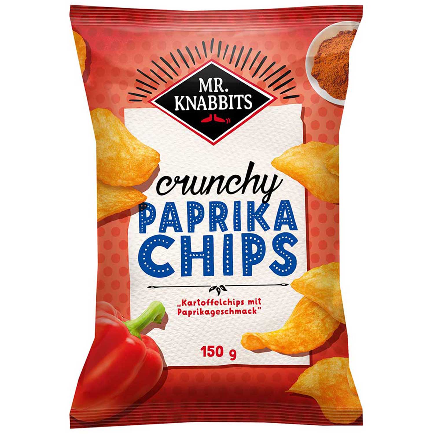 Mr. Knabbits Crunchy Paprika Chips 150g