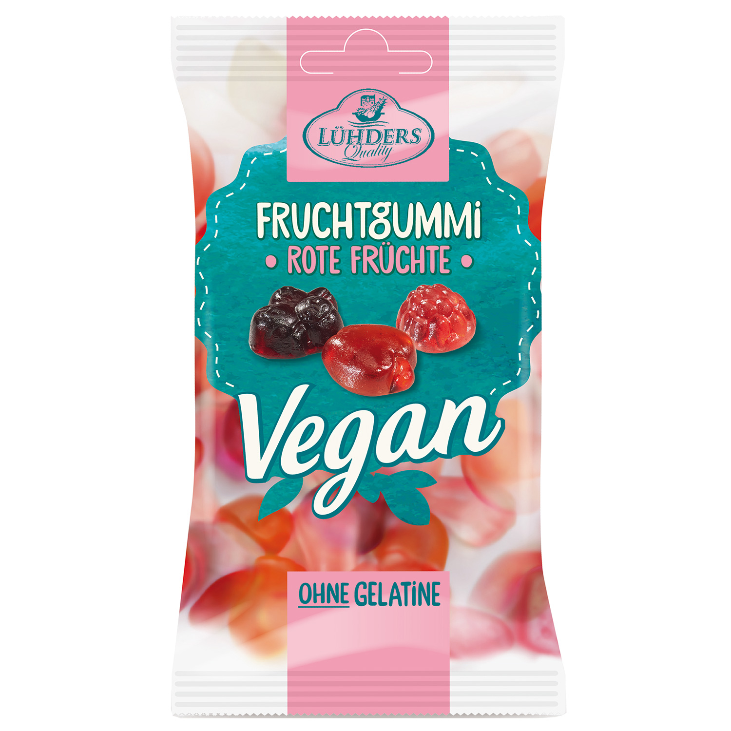 Lühders Vegan Fruchtgummi Rote Früchte 80g