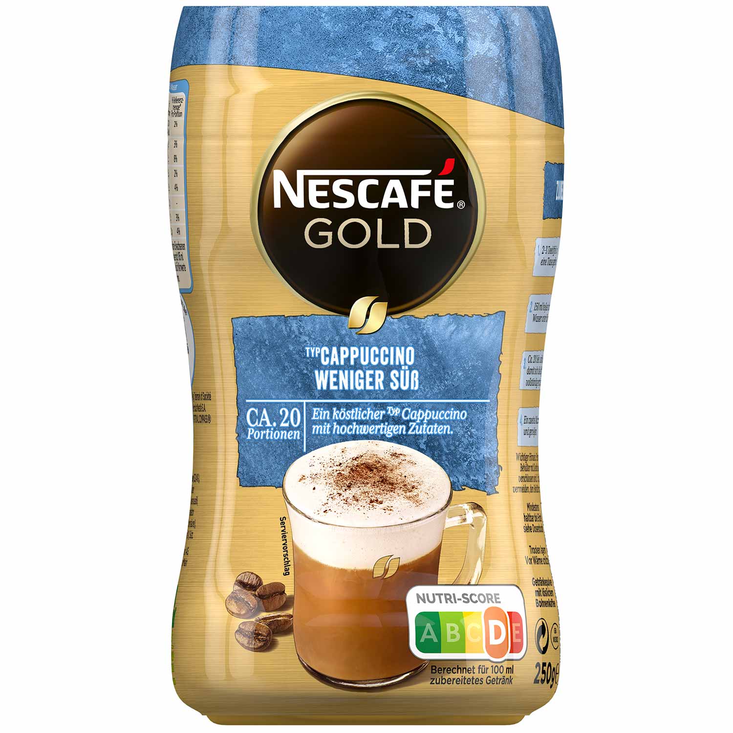 Nescafé Gold Typ Cappuccino weniger süß 250g