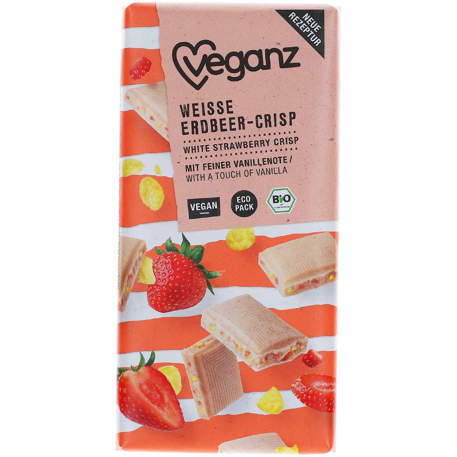 Veganz Weisse Erdbeer-Crisp Bio 80g