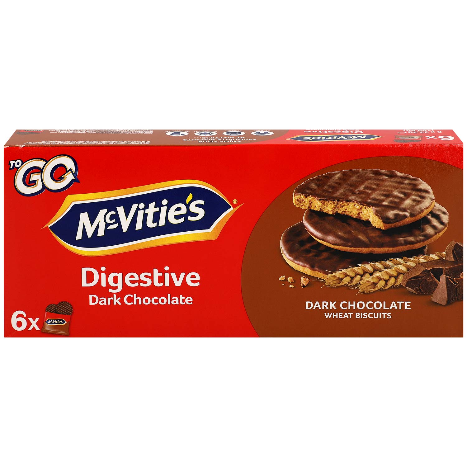 McVitie's Digestive Dark Chocolate 6x2er