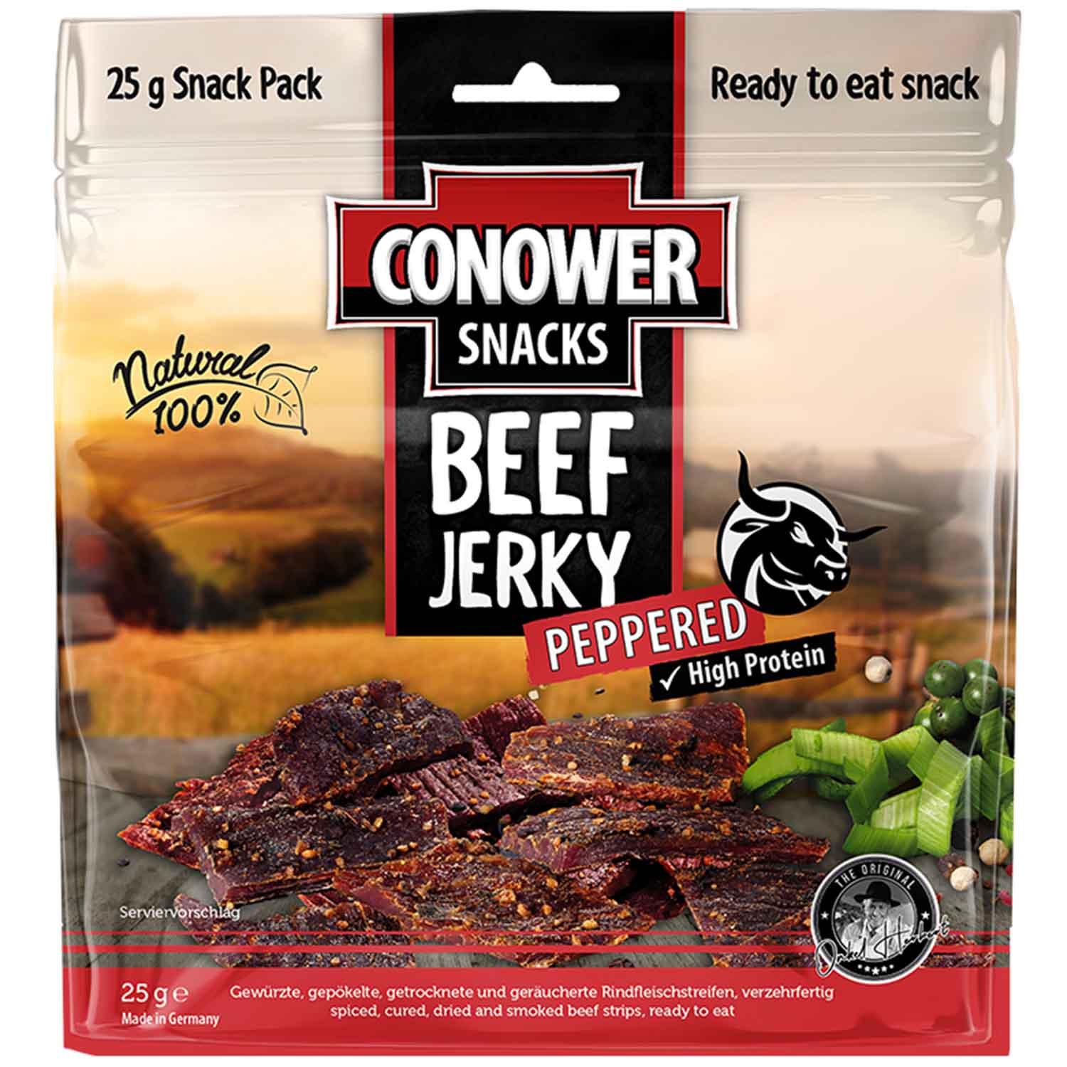 Conower Snacks Beef Jerky Peppered 25g