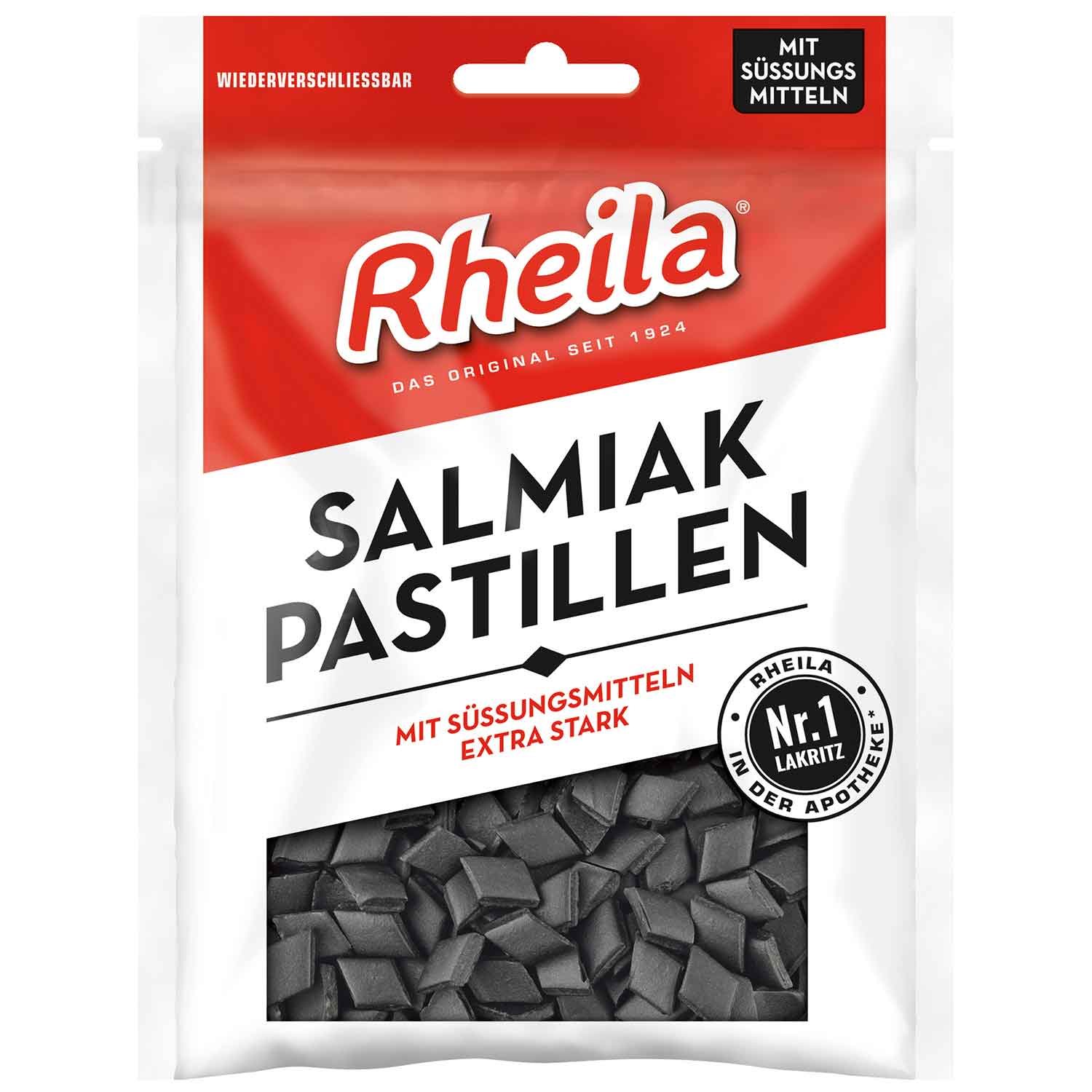 Rheila Salmiak Pastillen mit Süßungsmitteln 90g