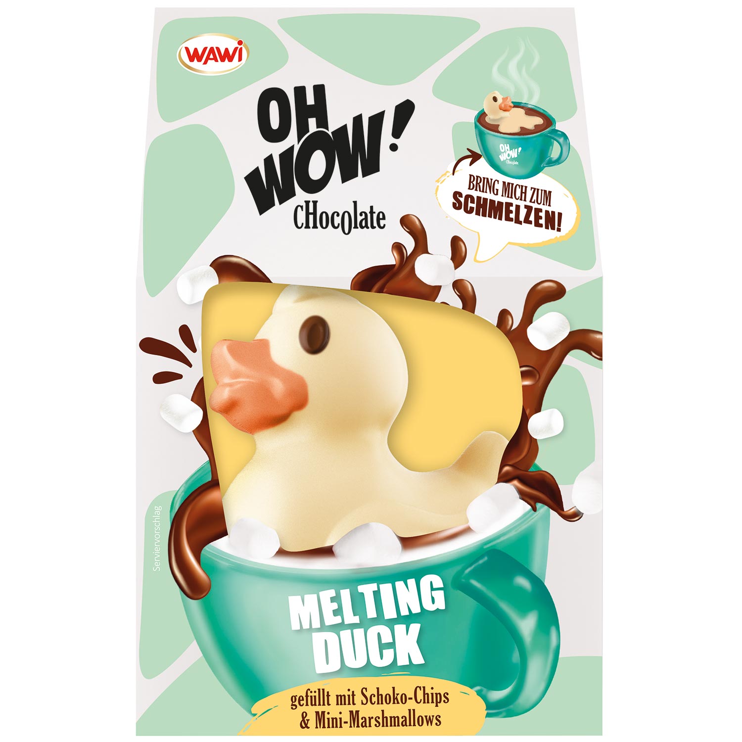 OH WOW! Chocolate Melting Duck Weiße Schokolade Schoko-Chips 75g