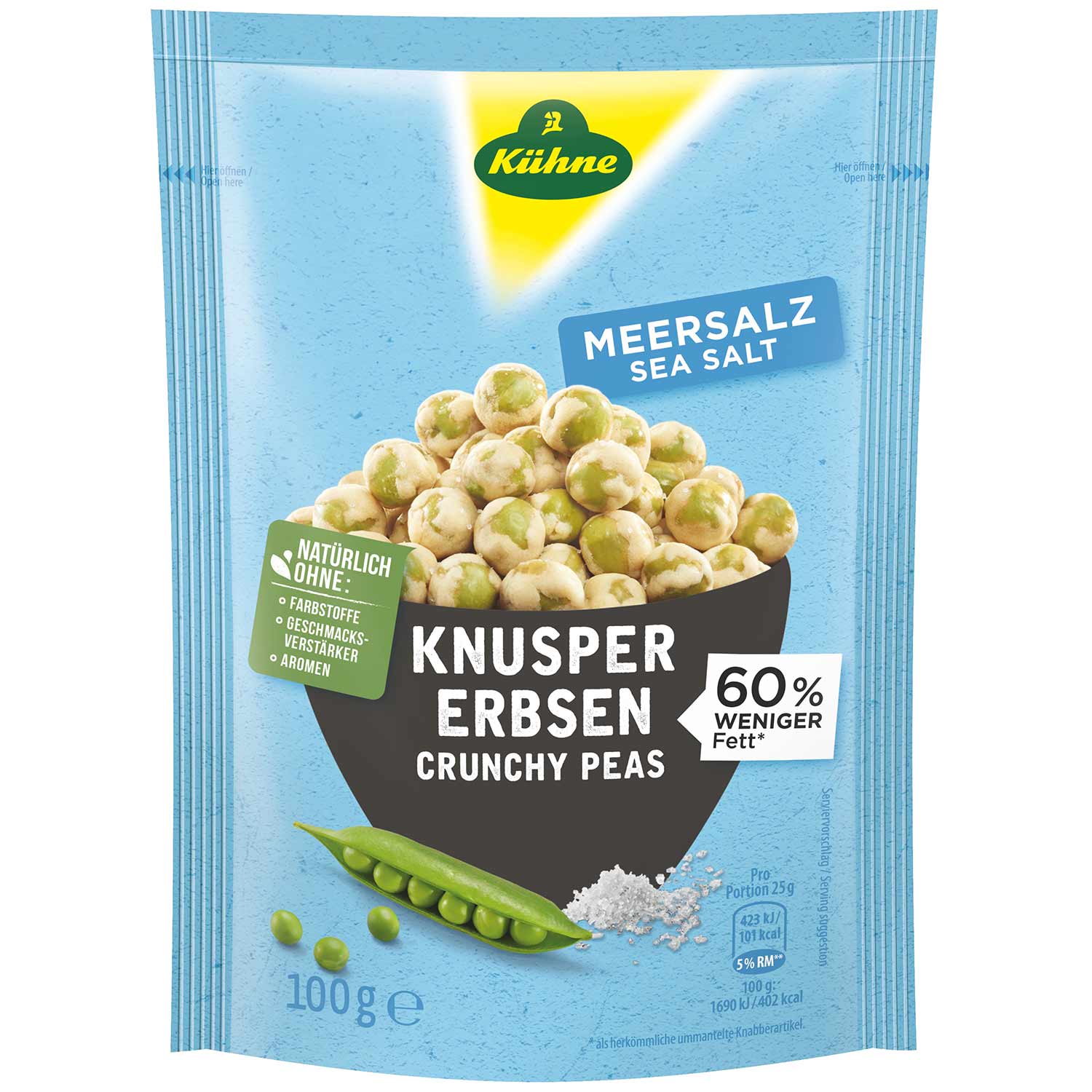 Kühne Knuspererbsen Meersalz 100g